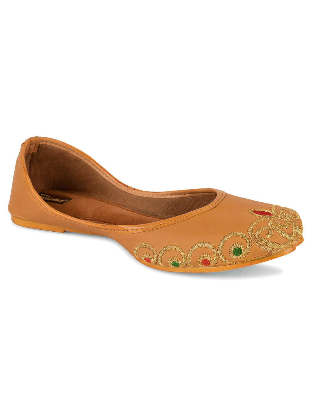 DESI COLOUR Women Tan Ethnic Punjabi Jutti