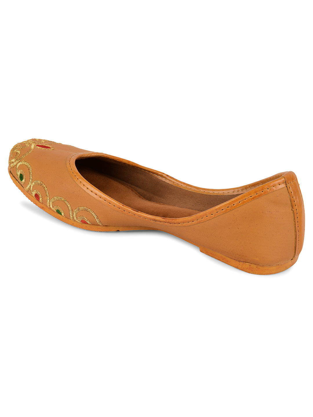 DESI COLOUR Women Tan Ethnic Punjabi Jutti