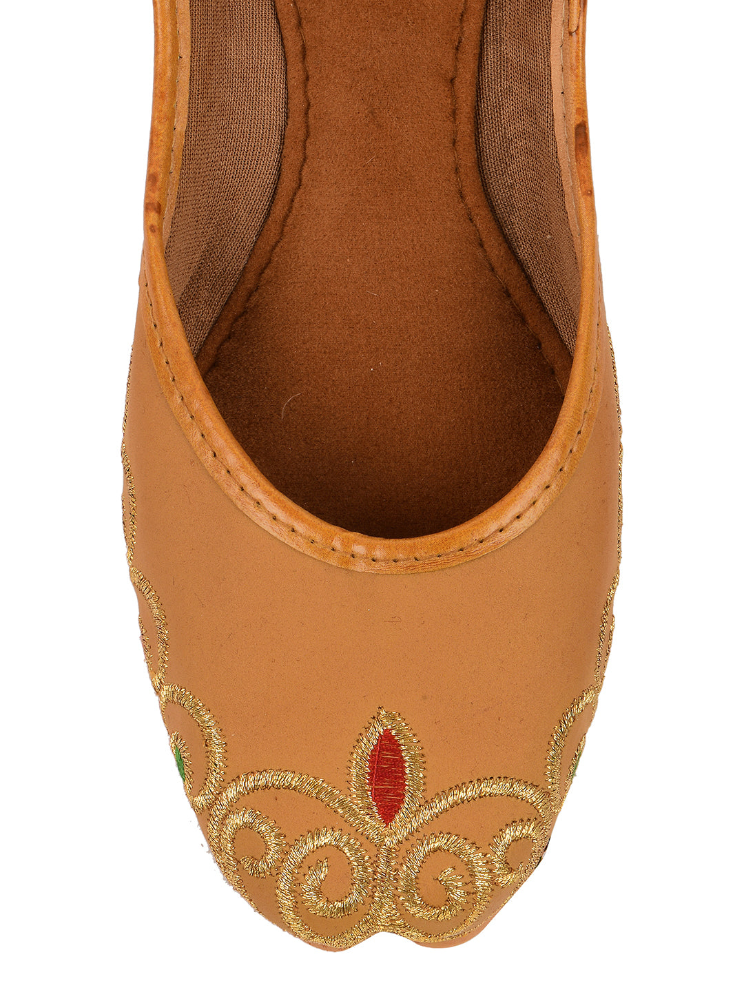 DESI COLOUR Women Tan Ethnic Punjabi Jutti