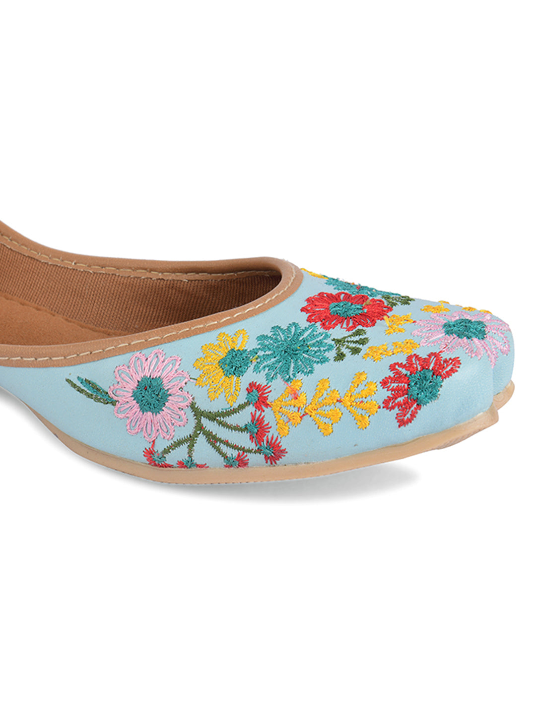 DESI COLOUR Women Blue Ethnic Punjabi Jutti