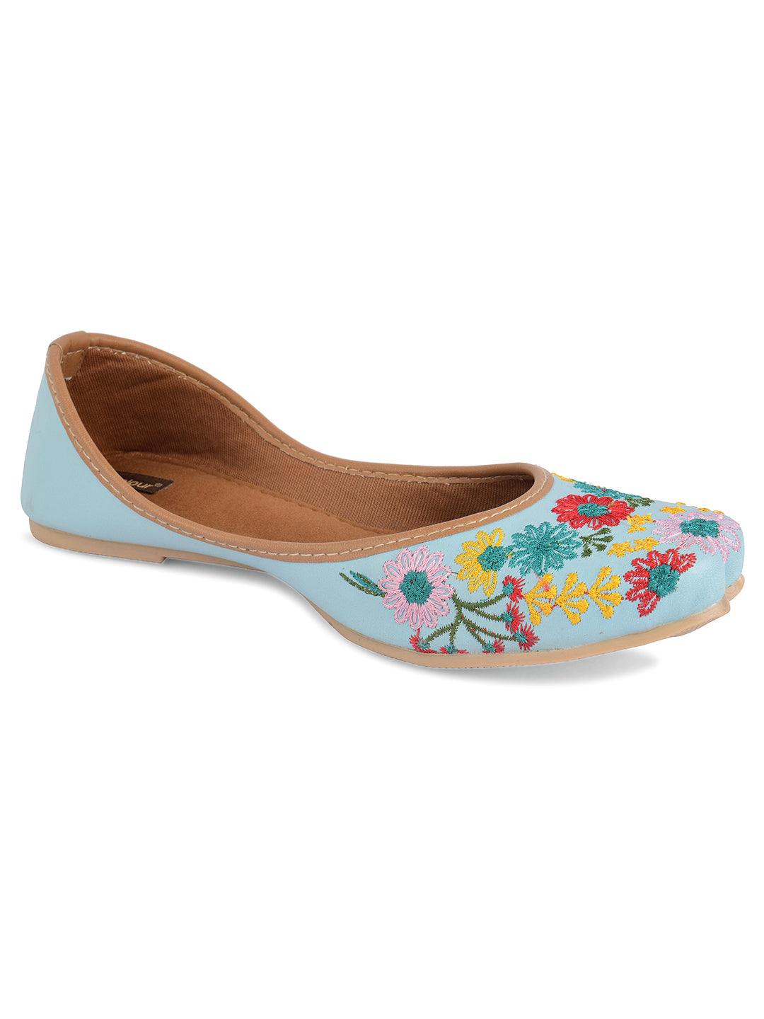 DESI COLOUR Women Blue Ethnic Punjabi Jutti