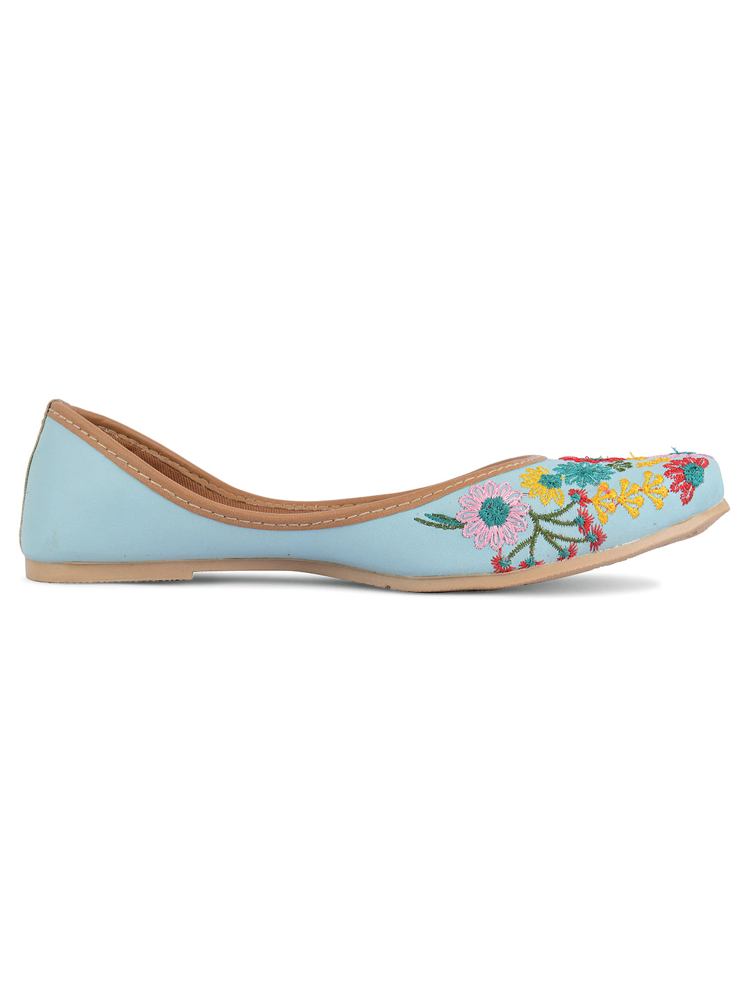 DESI COLOUR Women Blue Ethnic Punjabi Jutti