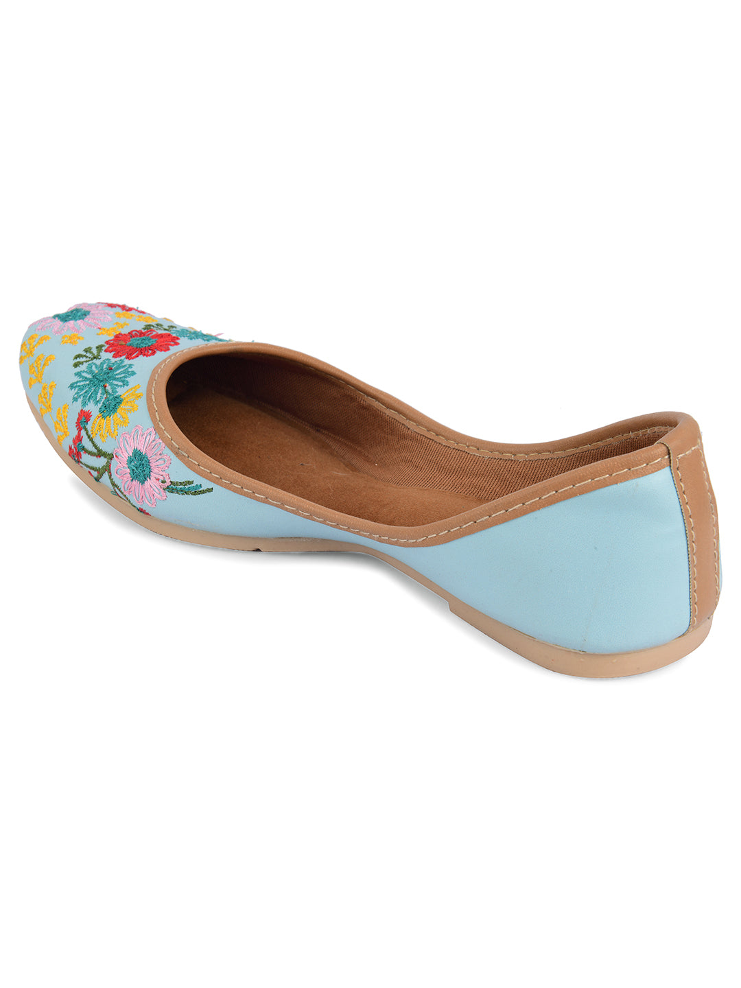 DESI COLOUR Women Blue Ethnic Punjabi Jutti