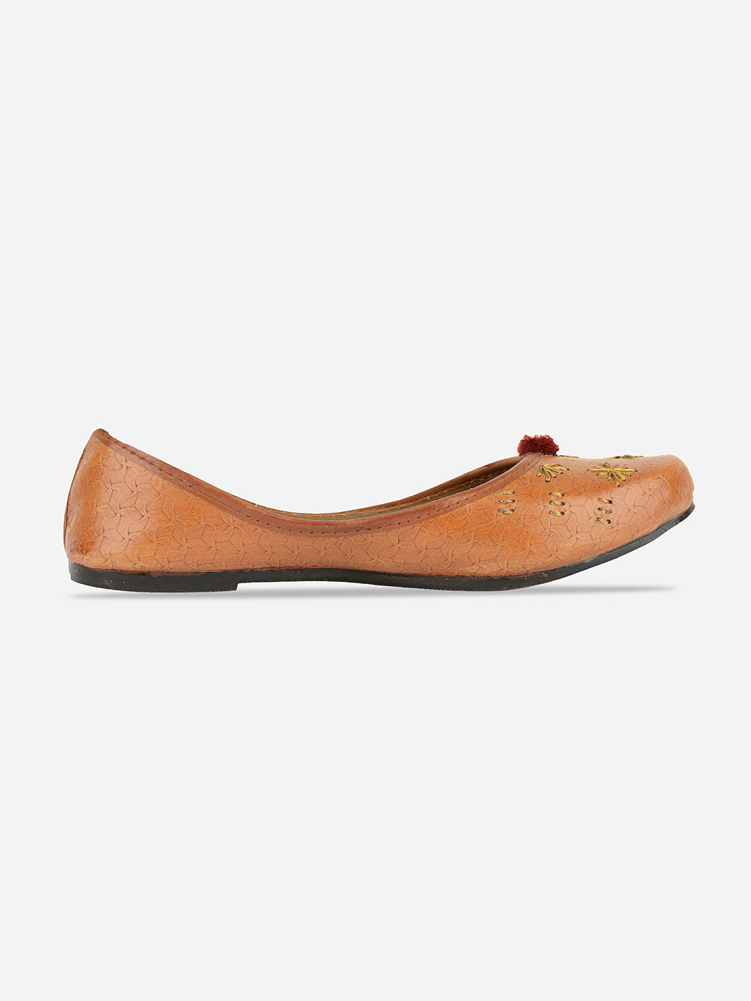 DESI COLOUR Women Brown Ethnic Ballerinas
