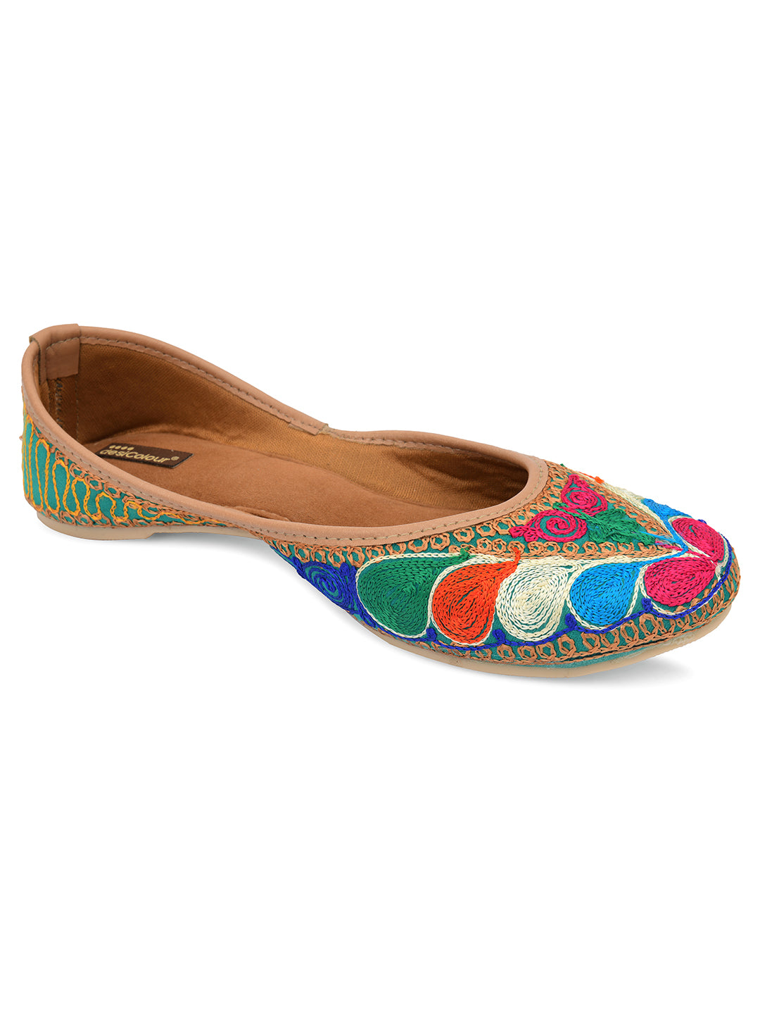 DESI COLOUR Women Multicoloured Ethnic Ballerinas Flats