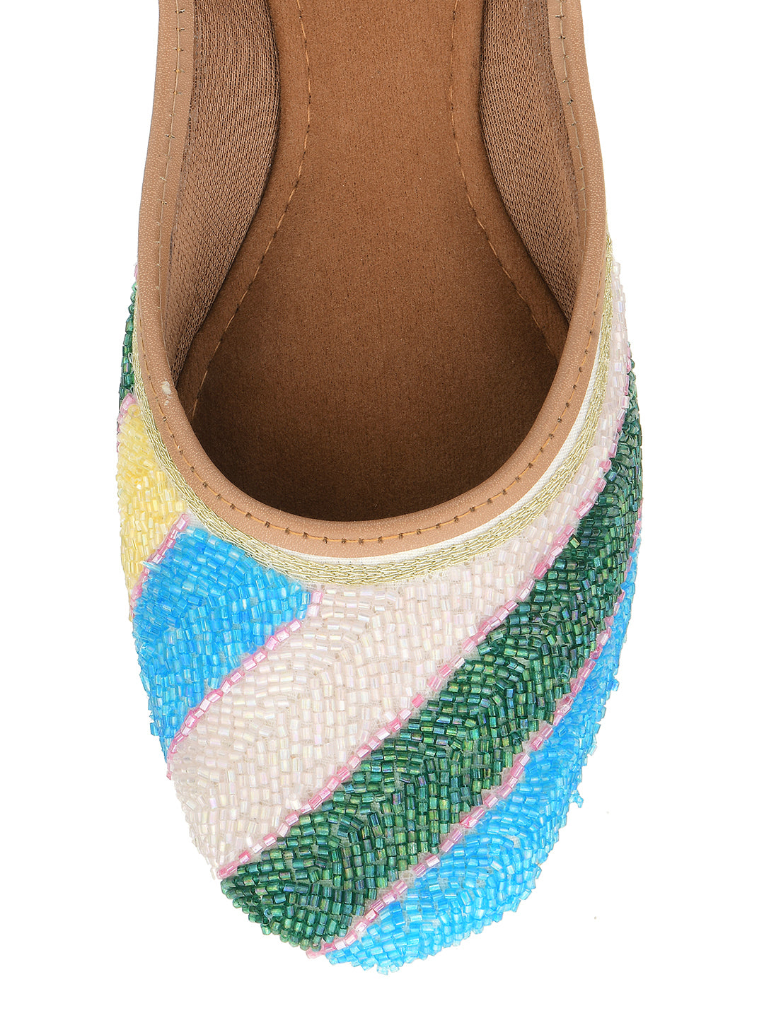 DESI COLOUR Women Multicoloured Printed Ethnic Mojaris Flats