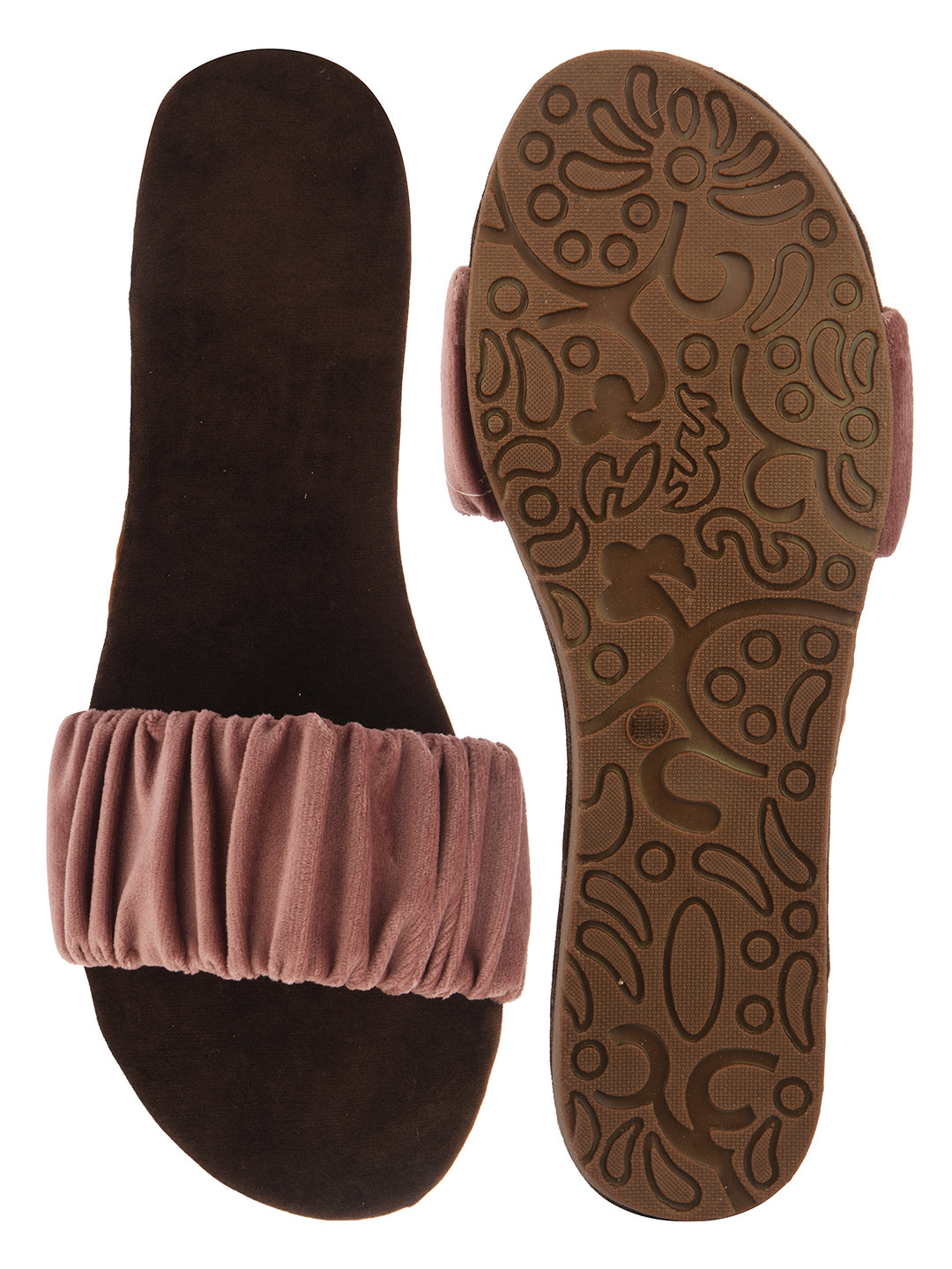 DESI COLOUR Women Peach-Coloured Open Toe Flats