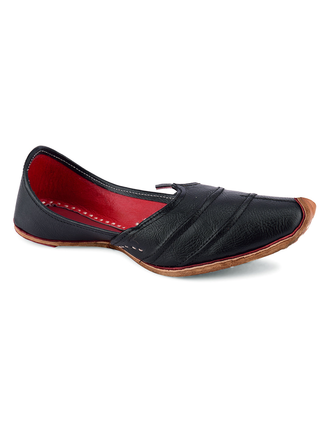 DESI COLOUR Men Black Mojaris
