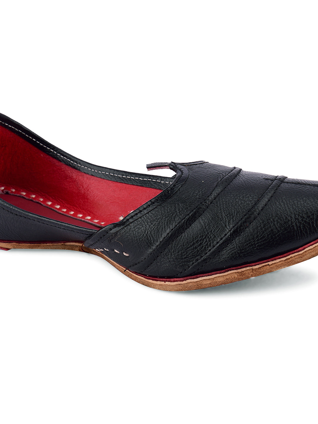 DESI COLOUR Men Black Mojaris