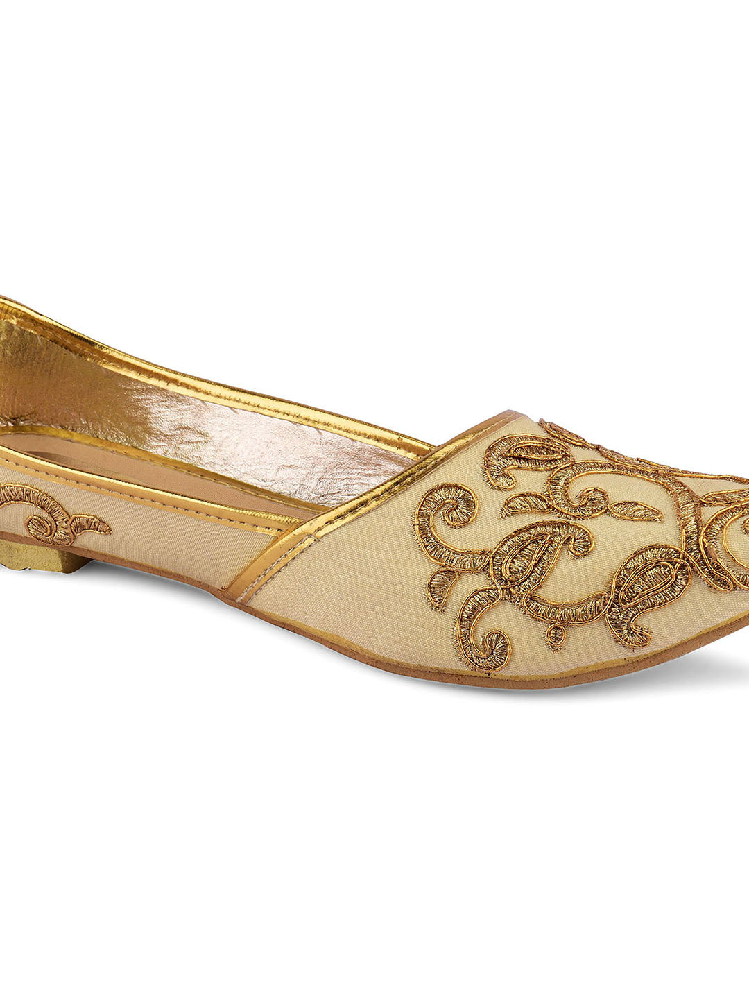 DESI COLOUR Men Gold-Toned Mojaris