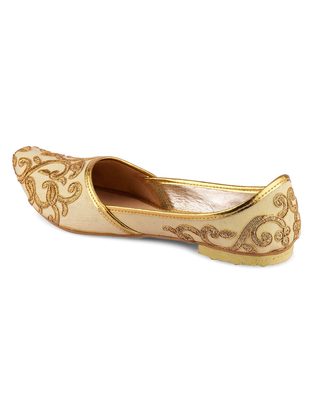 DESI COLOUR Men Gold-Toned Mojaris