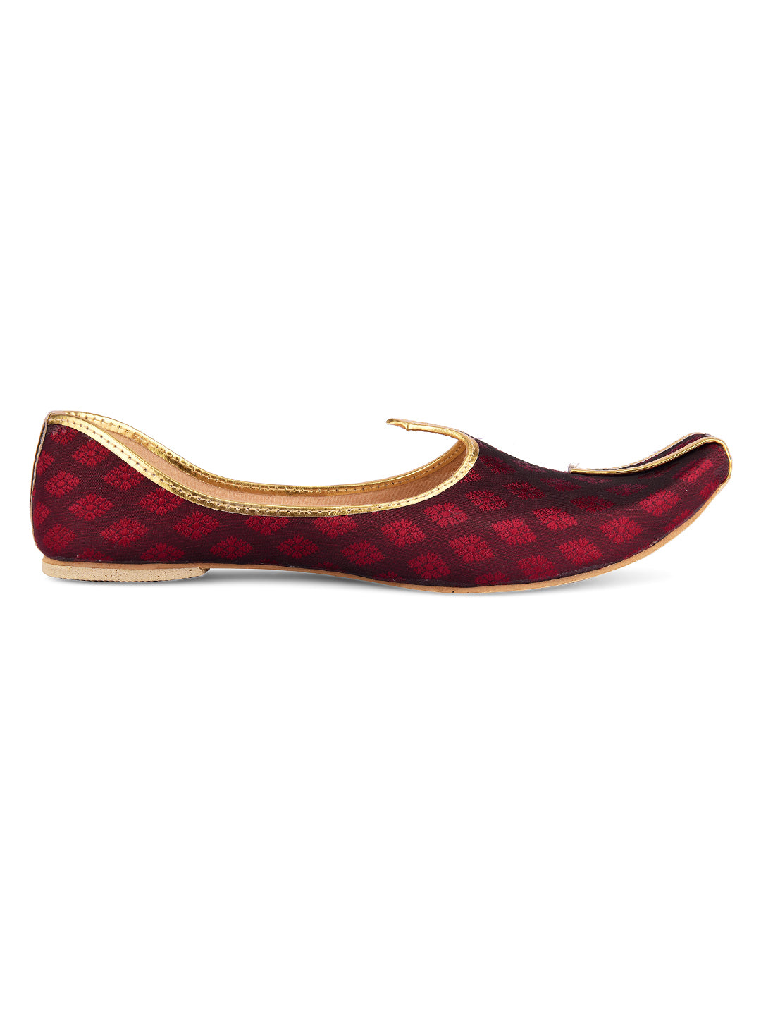 DESI COLOUR Men Maroon Mojaris