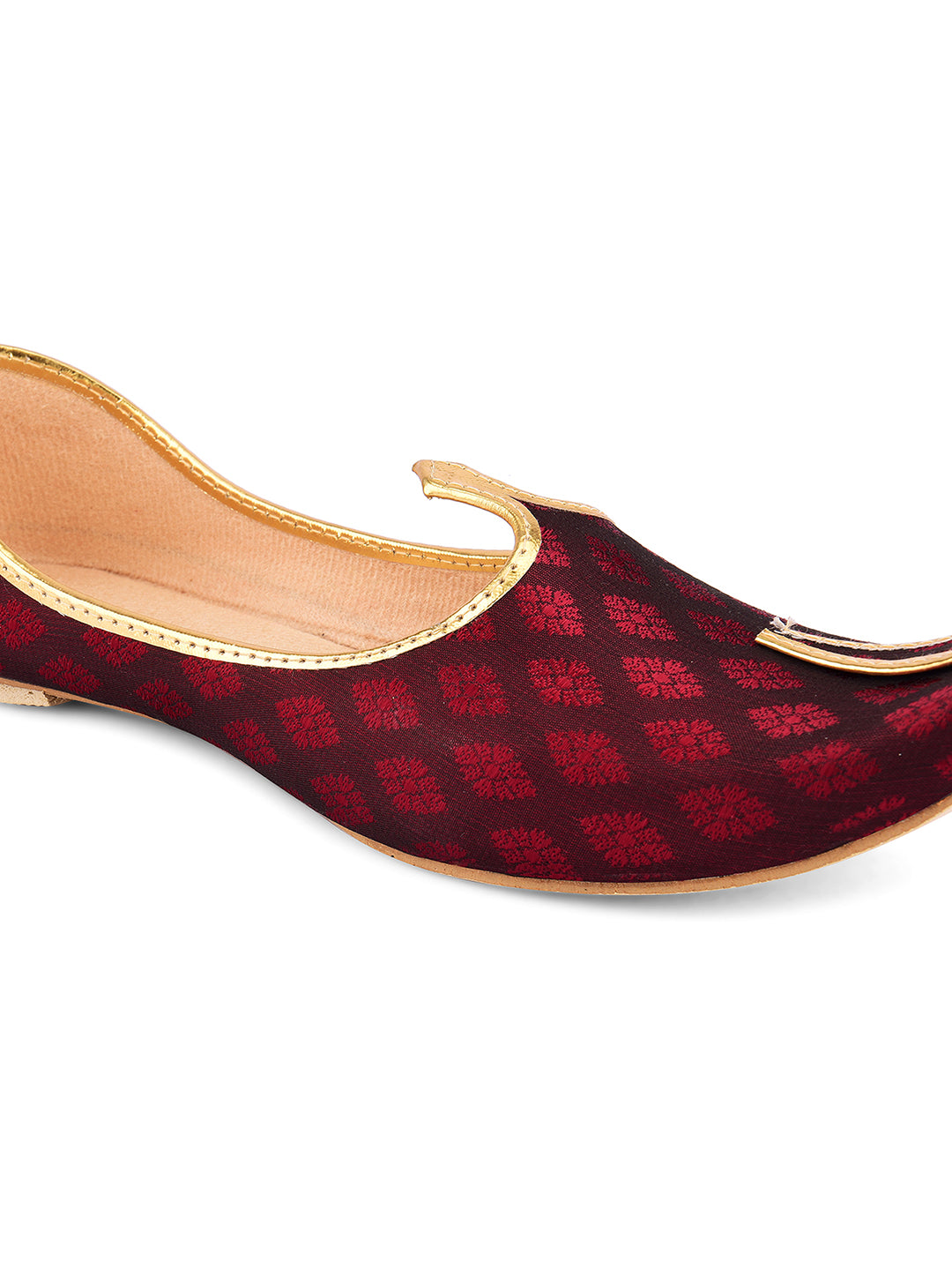 DESI COLOUR Men Maroon Mojaris