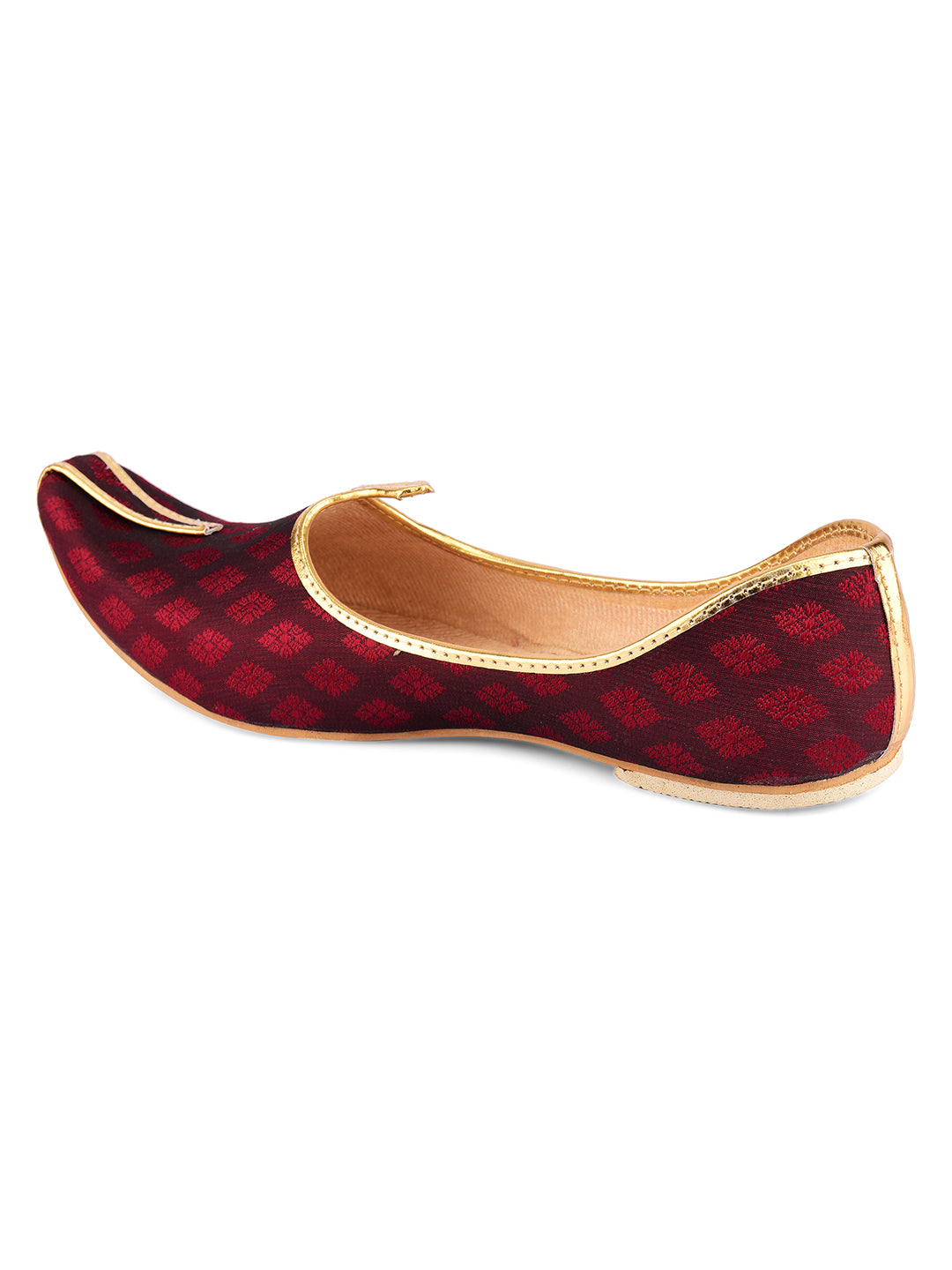 DESI COLOUR Men Maroon Mojaris