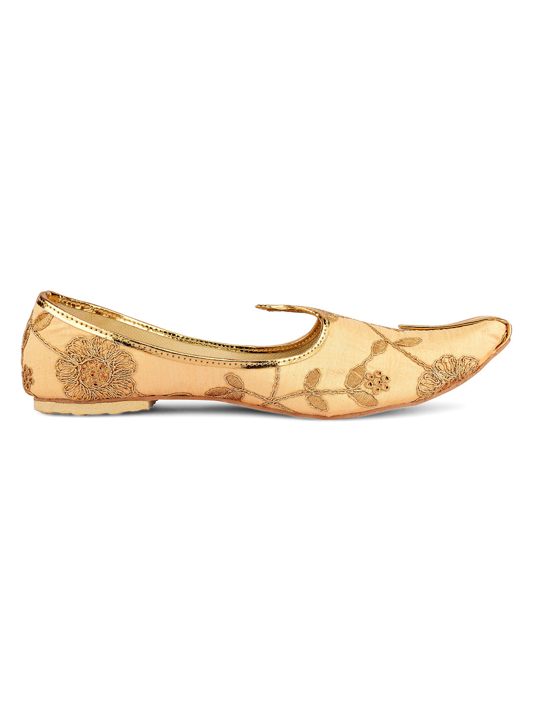 DESI COLOUR Men Gold-Toned Mojaris