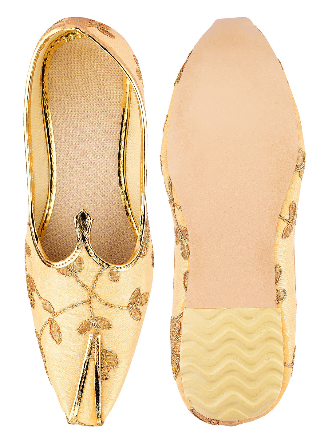 DESI COLOUR Men Gold-Toned Mojaris