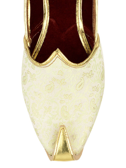 DESI COLOUR Mens Sea Green Ethnic Footwear/Punjabi Jutti