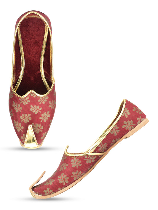 DESI COLOUR Mens Gold Ethnic Footwear/Punjabi Jutti