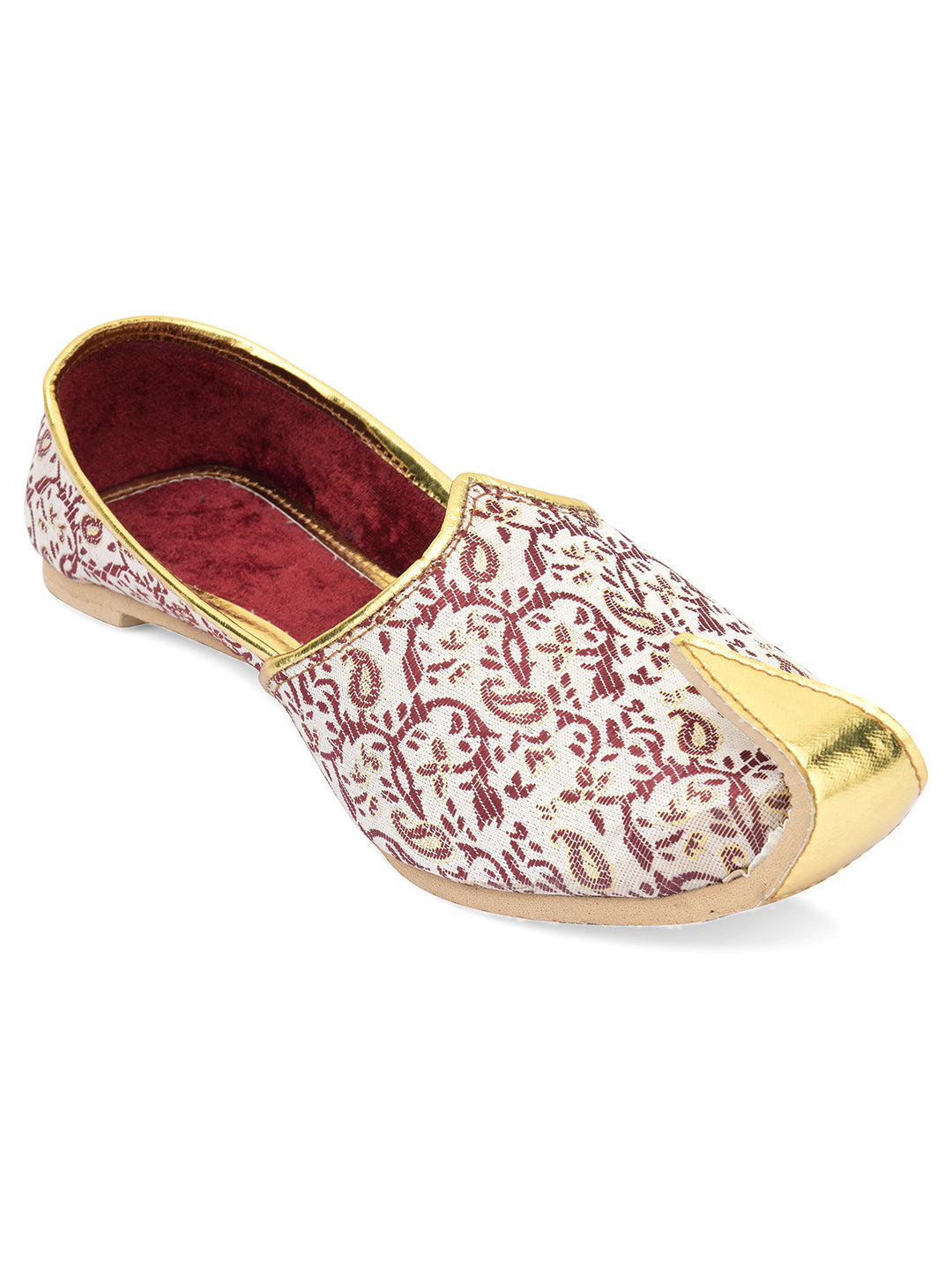 DESI COLOUR Mens Off White Ethnic Footwear/Punjabi Jutti