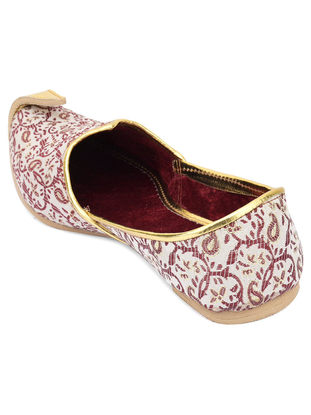 DESI COLOUR Mens Off White Ethnic Footwear/Punjabi Jutti