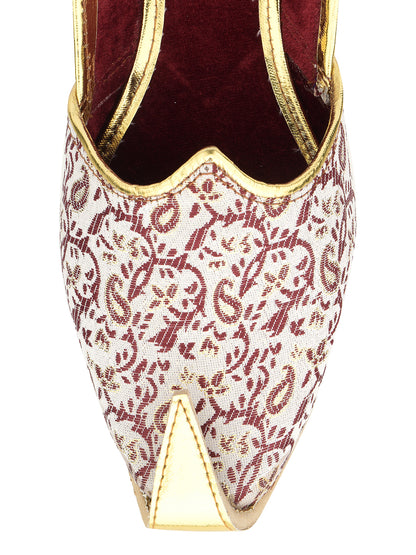 DESI COLOUR Mens Off White Ethnic Footwear/Punjabi Jutti
