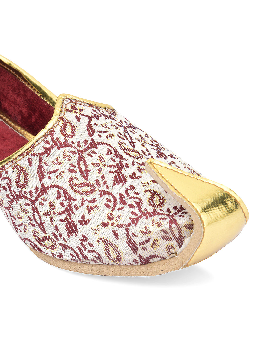 DESI COLOUR Mens Off White Ethnic Footwear/Punjabi Jutti