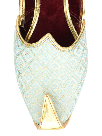 DESI COLOUR Mens Gold Ethnic Footwear/Punjabi Jutti