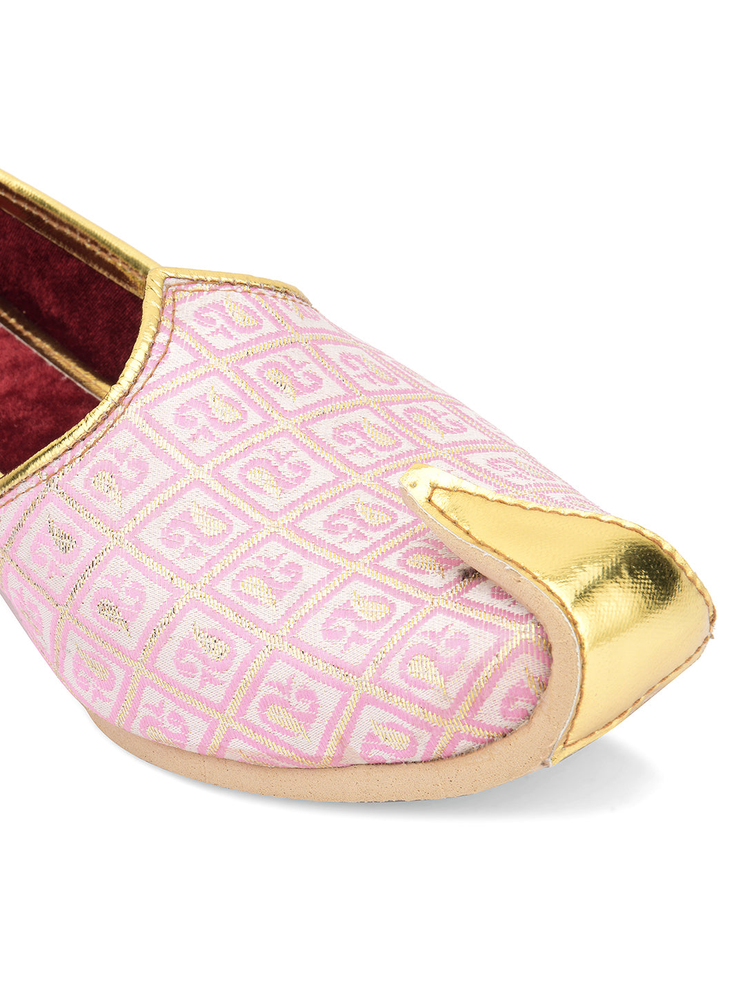 DESI COLOUR Mens Gold Ethnic Footwear/Punjabi Jutti