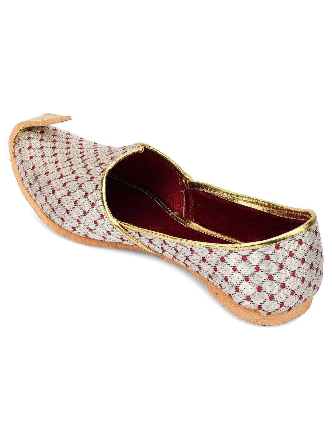 DESI COLOUR Mens Silver Ethnic Footwear/Punjabi Jutti