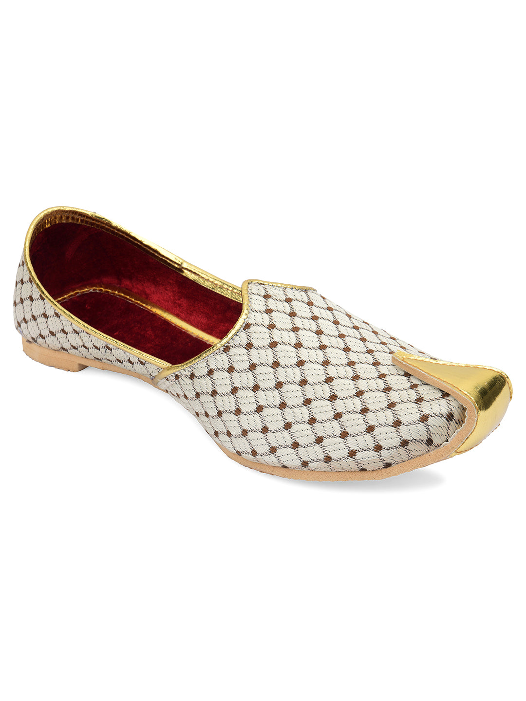 DESI COLOUR Mens Silver Ethnic Footwear/Punjabi Jutti