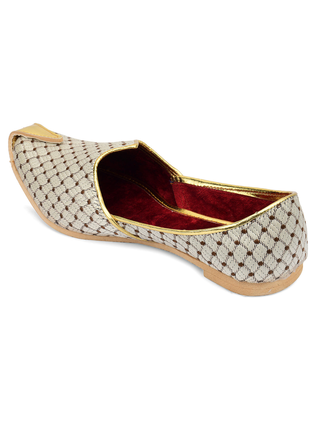 DESI COLOUR Mens Silver Ethnic Footwear/Punjabi Jutti