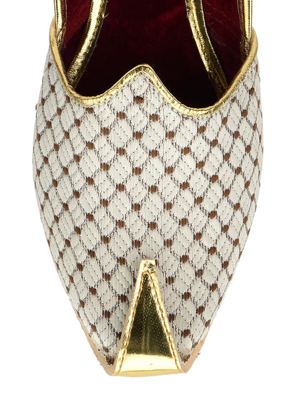 DESI COLOUR Mens Silver Ethnic Footwear/Punjabi Jutti