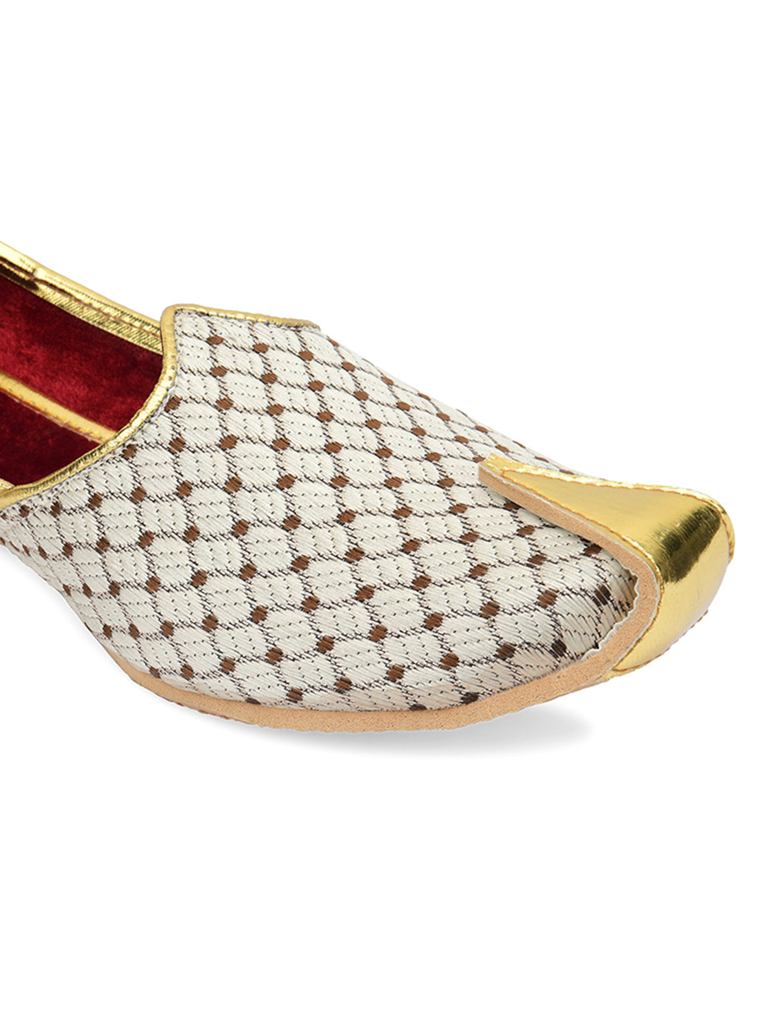 DESI COLOUR Mens Silver Ethnic Footwear/Punjabi Jutti