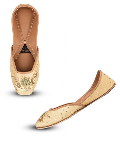 Gold Dabka Work Premium Mojari for Women