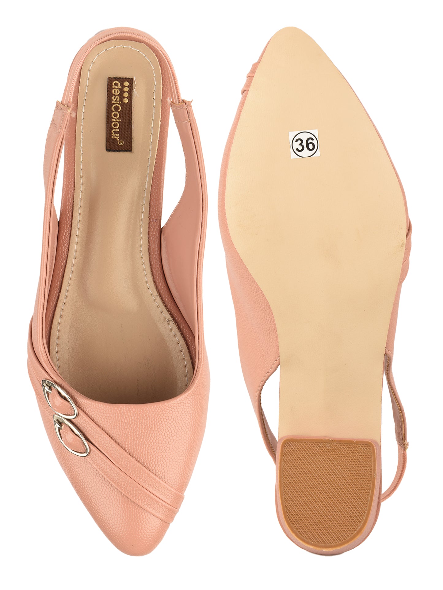 Peach Block Heel Back strap for Women