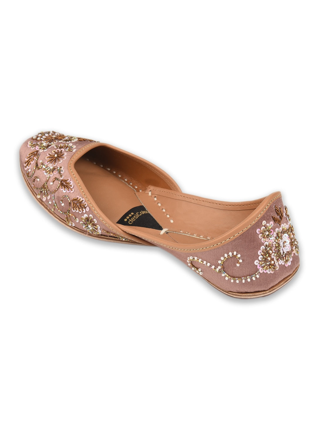 Dusty Pink Shade Dabka Work & Premium Mojari for Women