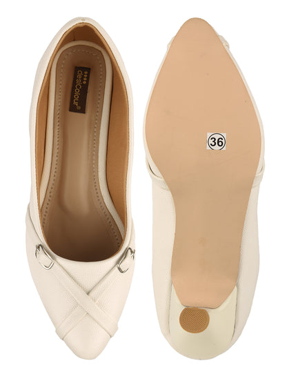 White Kitten Heels Belly for Women
