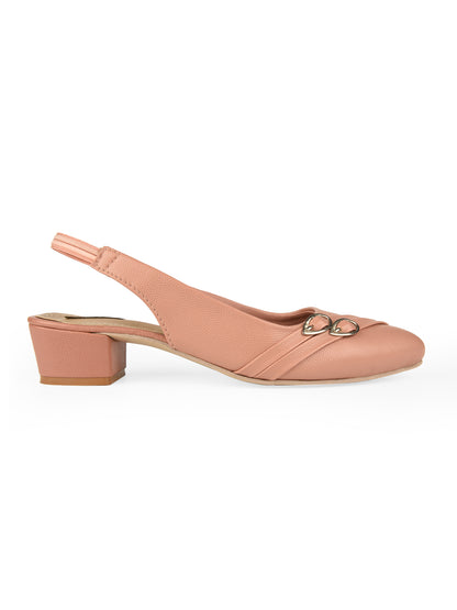 Peach Block Heel Back strap for Women