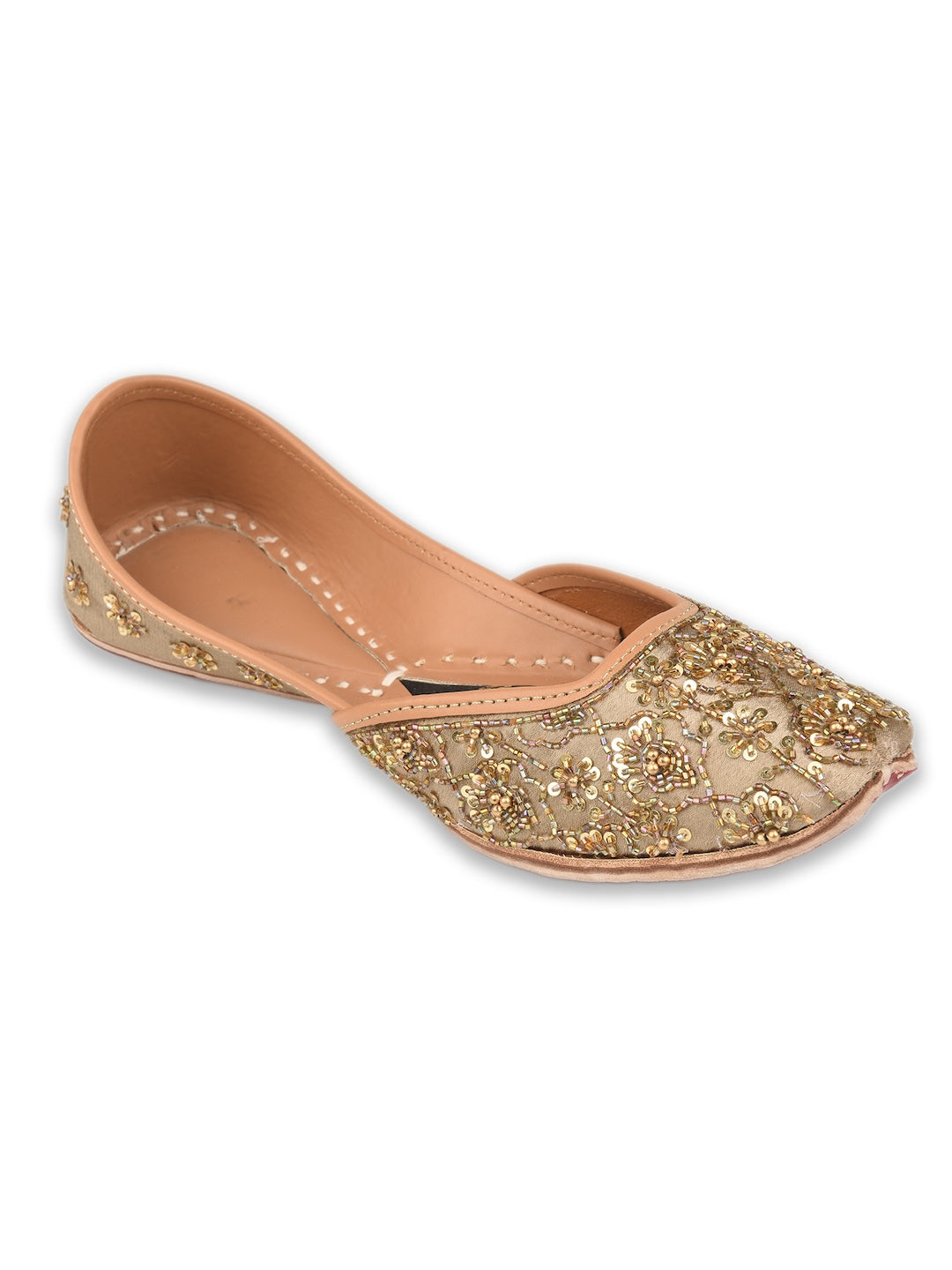 Champagne tone Dabka Work & Premium Mojari for Women
