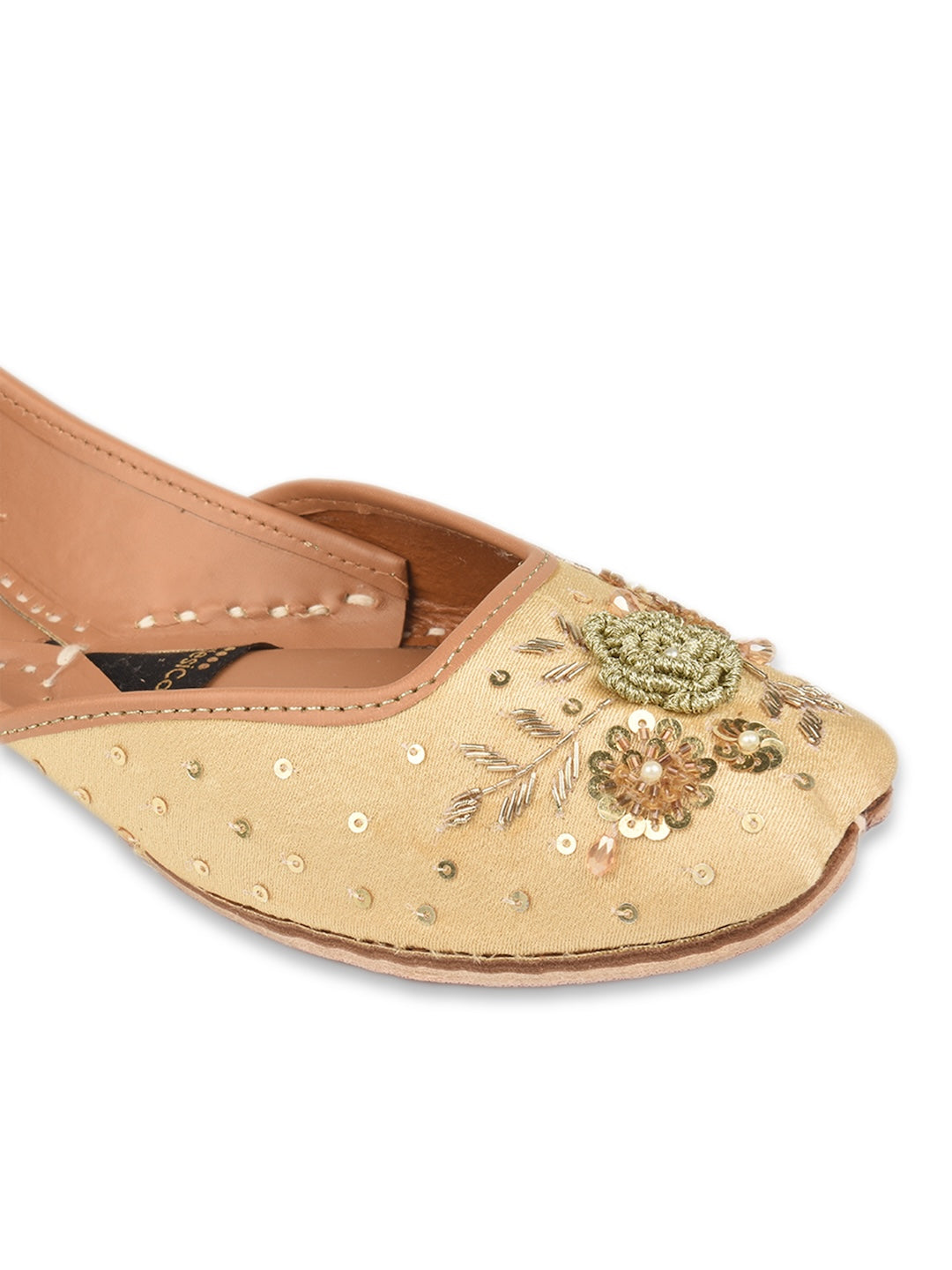 Gold Dabka Work Premium Mojari for Women