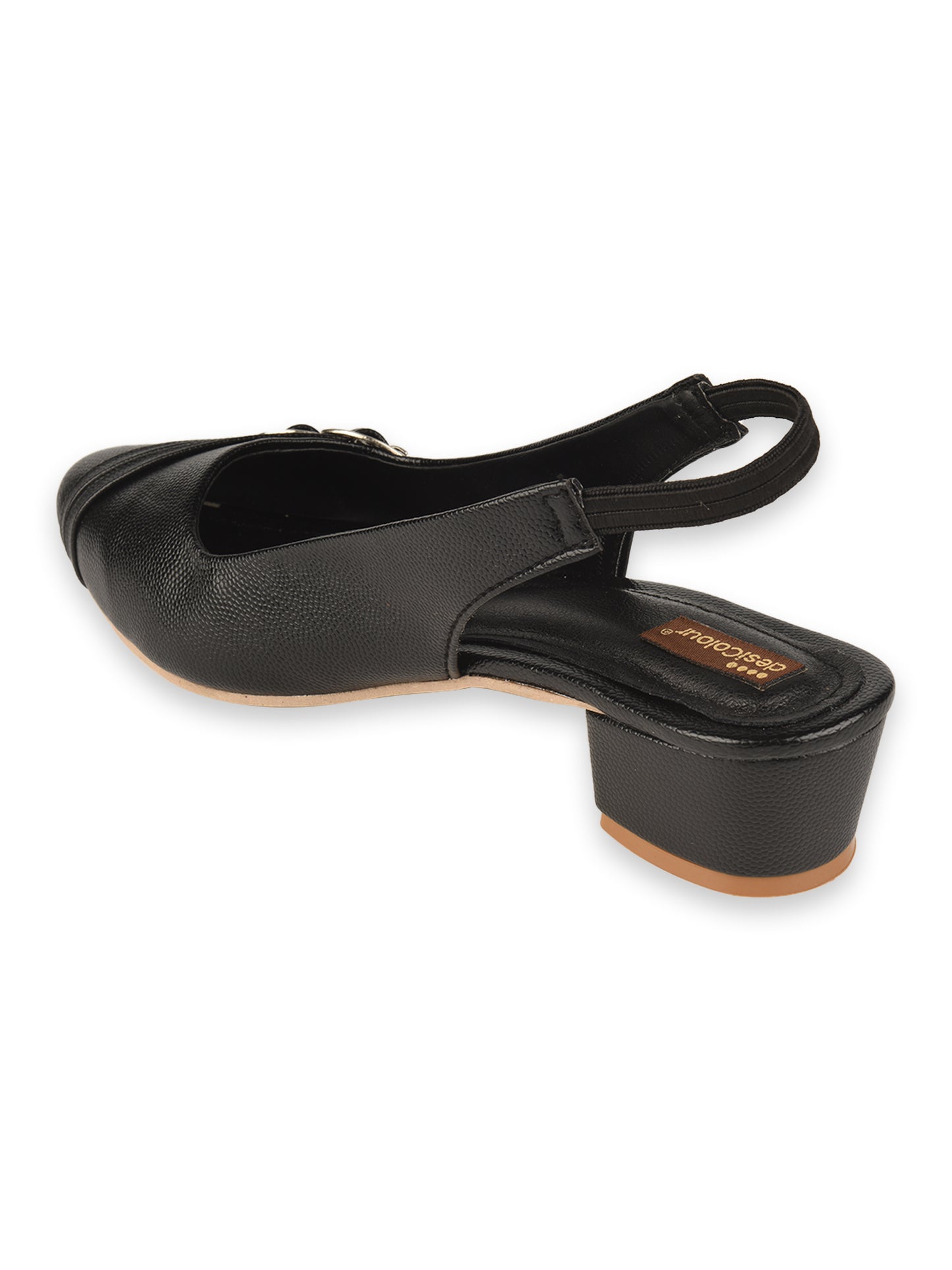 Black Block Heel Back strap for Women