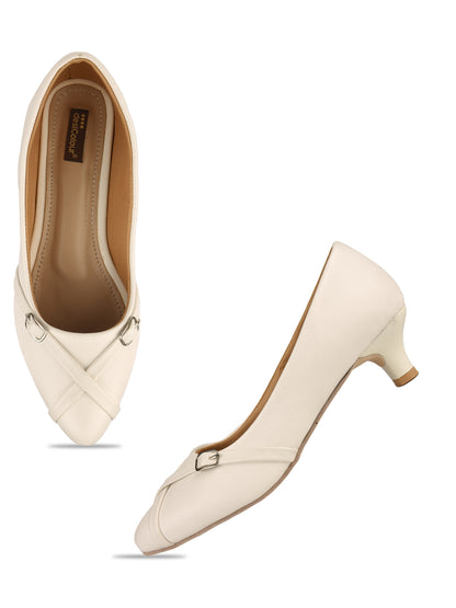 White Kitten Heels Belly for Women
