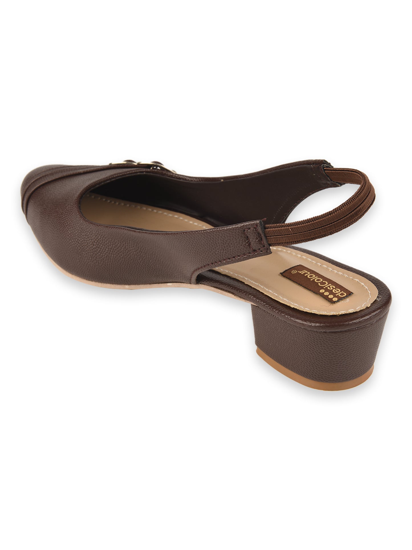 Brown Block Heel Back strap for Women