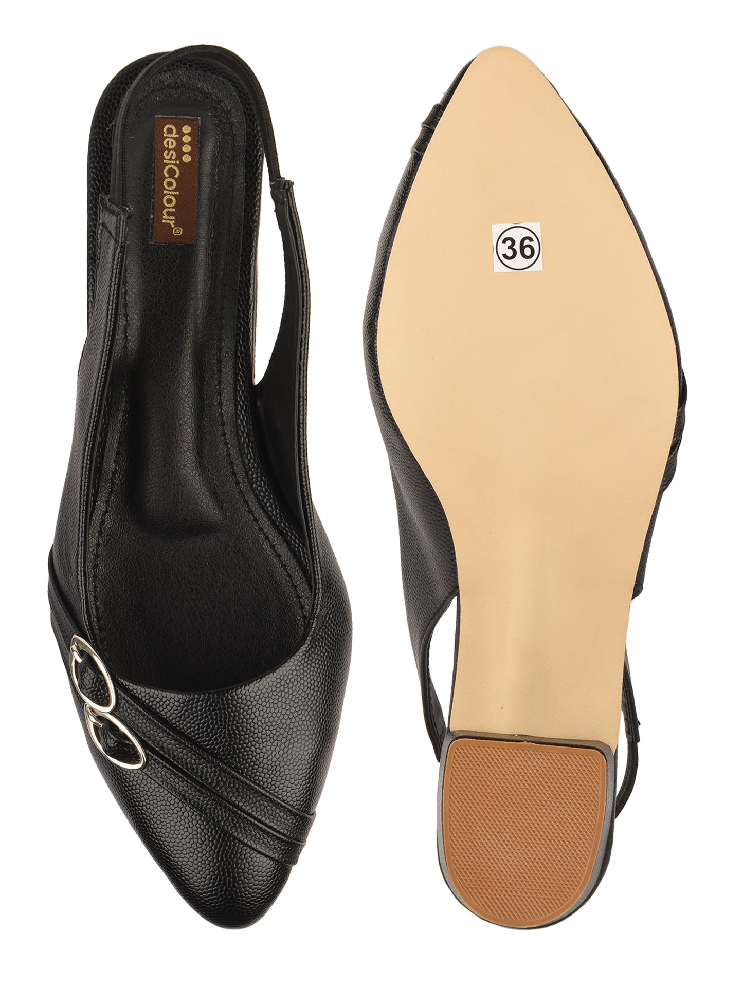 Black Block Heel Back strap for Women