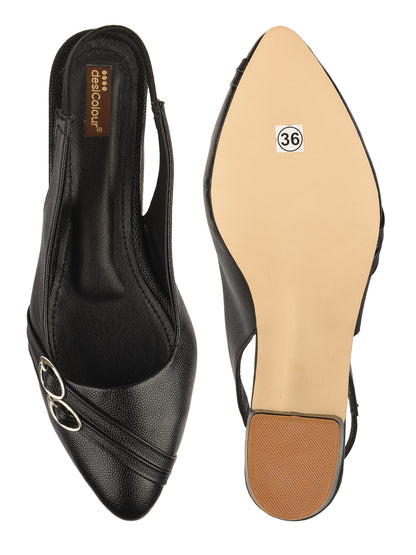 Black Block Heel Back strap for Women