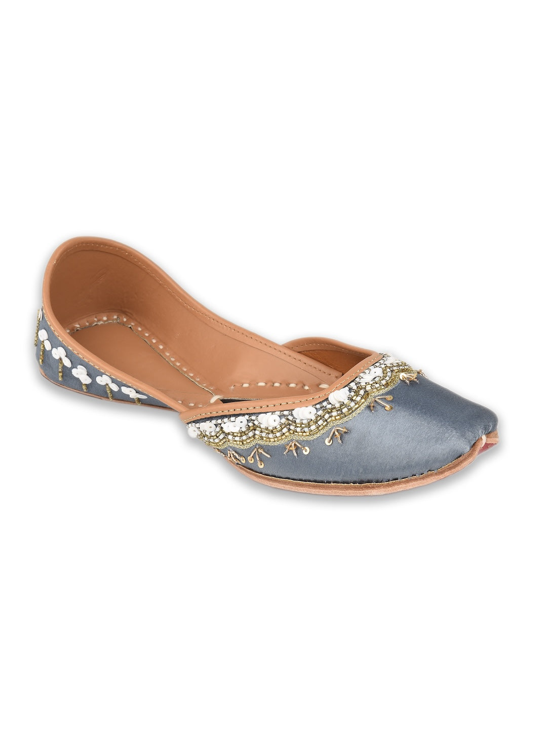 Silver Dabka Work & Premium Mojari for Women