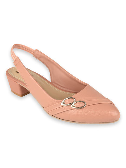 Peach Block Heel Back strap for Women