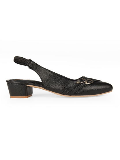 Black Block Heel Back strap for Women