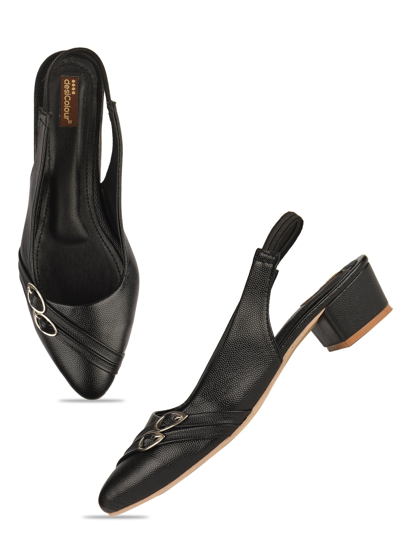 Black Block Heel Back strap for Women