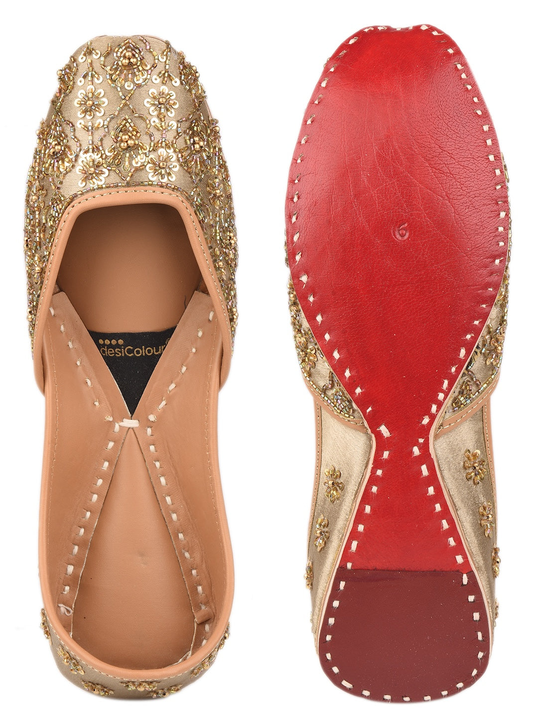 Champagne tone Dabka Work & Premium Mojari for Women